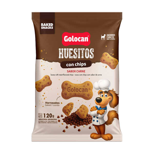 Huesitos con chips de carne